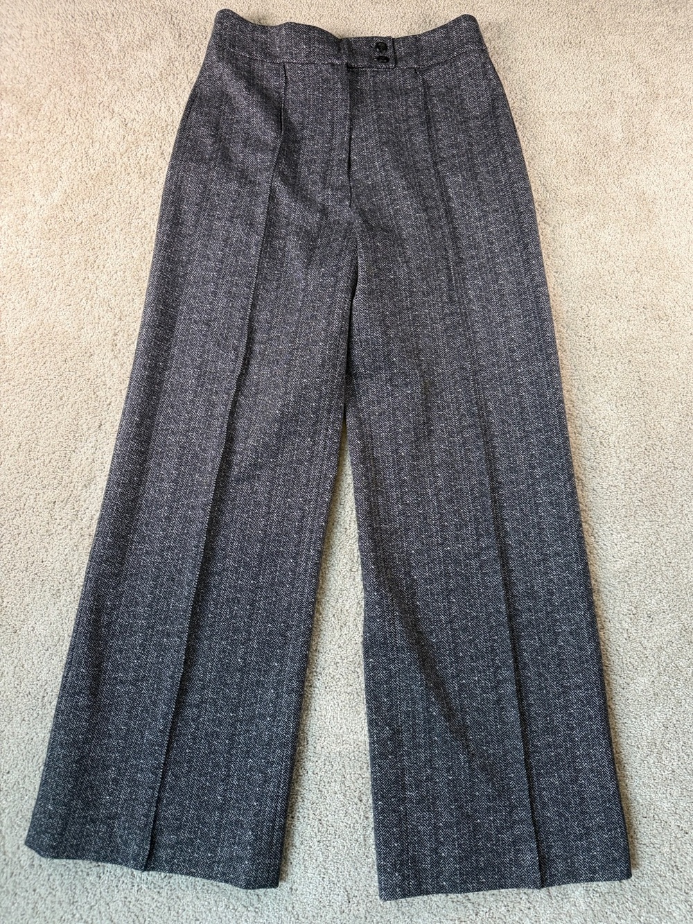 Truth By Republic Pants Size 6 Wide Leg Soft Knit Black & White Herringbone